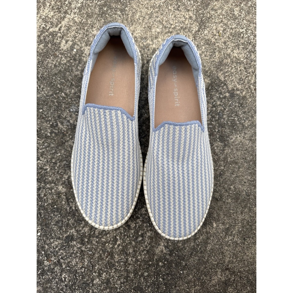 Easy Spirit Presley Breathable Slip On Sneakers Womens 9.5 Blue Cream Comfort - Picture 2 of 10
